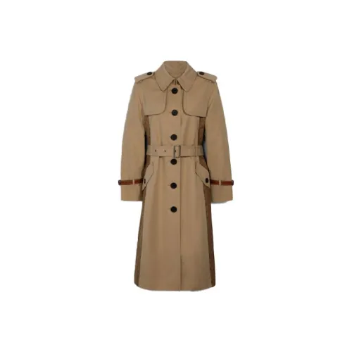 COACH Тренчкот Женский Выстиранный Хаки