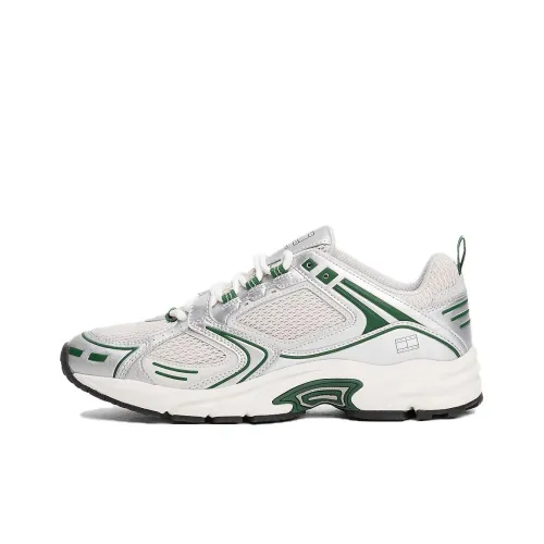 Tommy Hilfiger Противоскользящий и Дышащий Низкий Топ Повседневная Обувь Мужская Белый Серебряный Зеленый