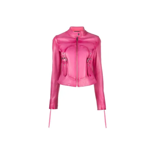 Blumarine Розовые Женские Кожаные Куртки