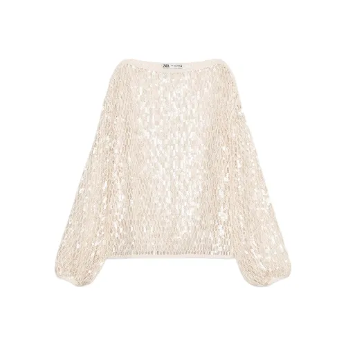 ZARA ZW Series Бежевый Женские Трикотаж