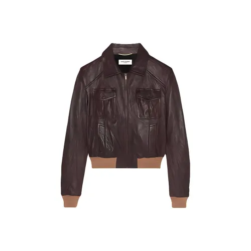 SAINT LAURENT Коричневый Женские меховые изделия