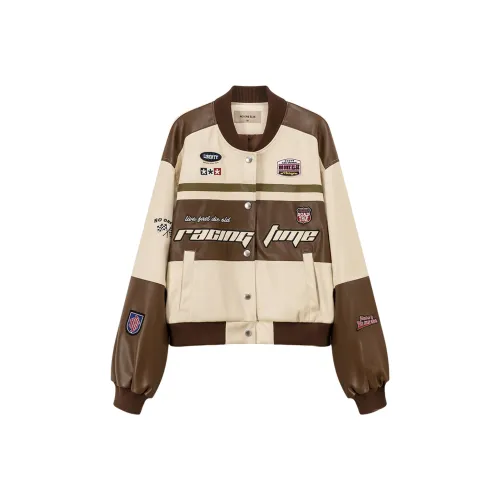 NO ONE ELSE Белый абрикос Женские кожаные куртки