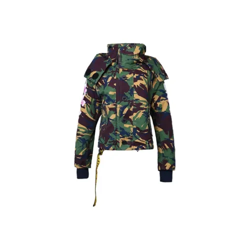 Off Белый FW20 Камуфляж Женские Объёмные куртки (пуфы)