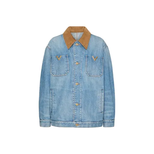 Valentino SS24 Denim Jacket Women's Light Blue