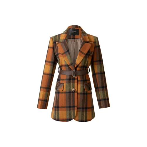 LOUISY AO Куртка Женская Коричневая Клетка Коричневая