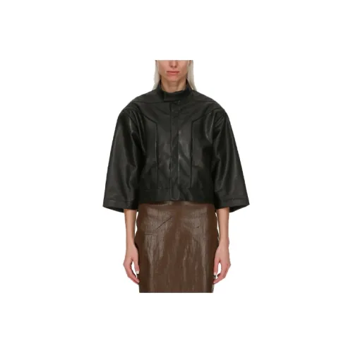 RICK OWENS Черные Женские Кожаные Куртки