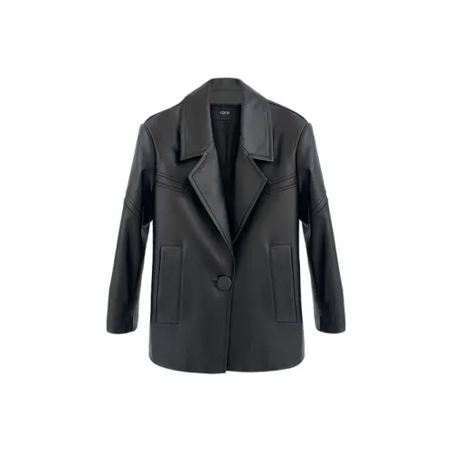 Coco Limited Классическая черная женская кожаная куртка