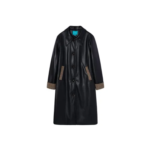 I'M ONE Однотонный Отложной воротник Свободный крой Утолщенный MID Длина Пуховая куртка Женская