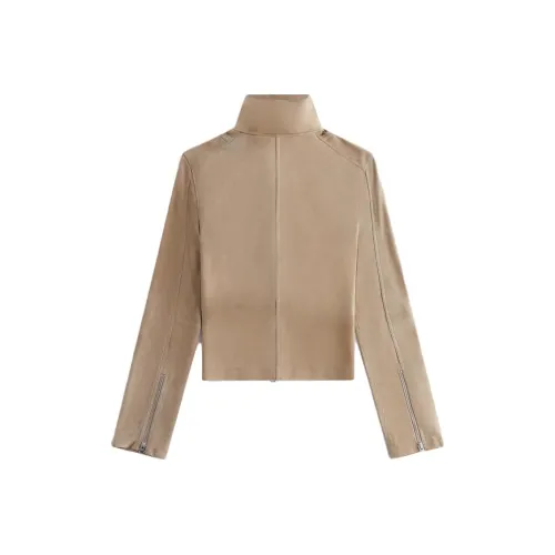 Kith Женская AW23 Осенне-Зимняя Коллекция Кофе Женские Кожаные Куртки