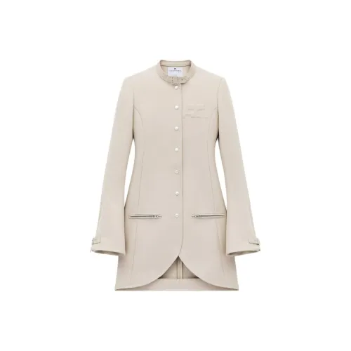 COURREGES SS24 Ellipse Саржа Пальто Женское Песочный Песочный