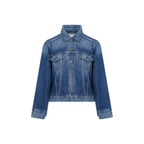 Levis Облегающая Умеренная Джинсовая Куртка Женская Синяя