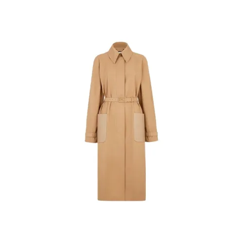 FENDI Тренчкот Женский Бежевый