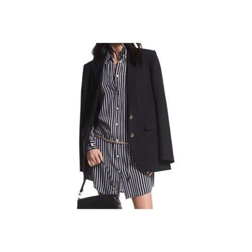 MICHAEL KORS Crepe Boyfriend Blazer Бизнес Костюм Женские Черный