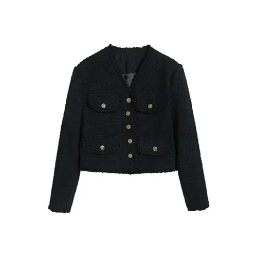 ABBY GODDESS Cropped Coat Women's Black