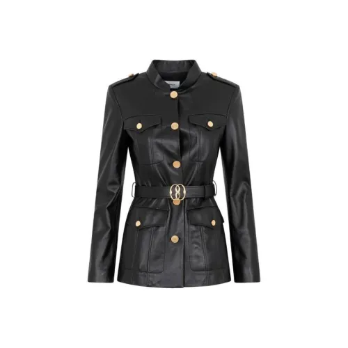 BALLY Кожа Куртка Пальто Женские Черный