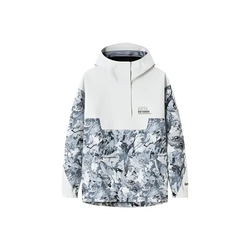 ANTA Водонепроницаемая ветровка Женская Белый эвриалы С принтом по всей поверхности