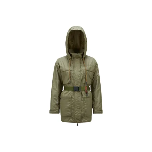 Moncler Grenoble Хлопковый пуховик Женский Темно-зеленый