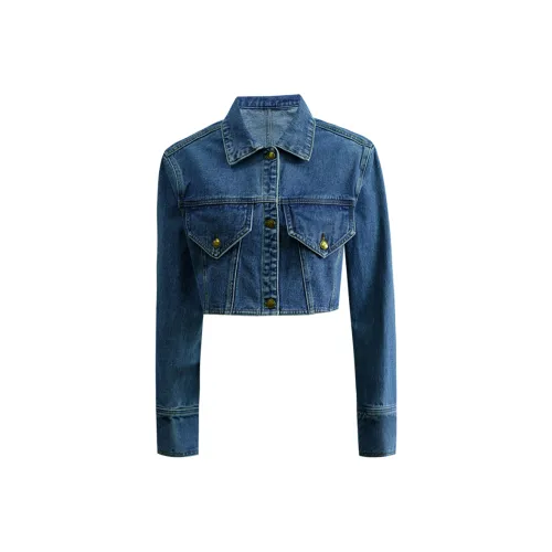 Little pull Промытый синий Женские джинсовые куртки