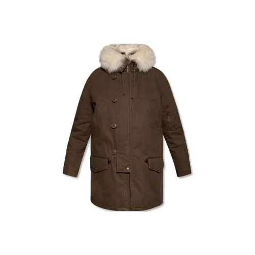 SAINT LAURENT Темный хаки Женские парки