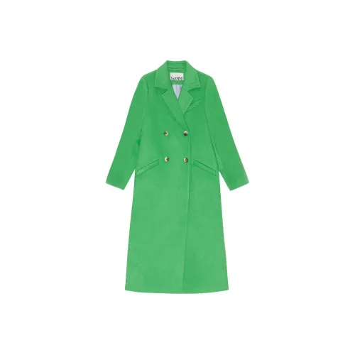 GANNI Ярко-желтый Зеленый Женское Пальто
