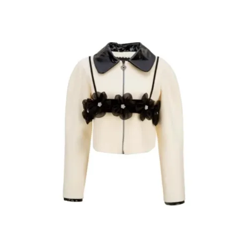 AIVEI Cropped Coat Women's White