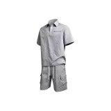 Комплект одежды (Серая рубашка с коротким рукавом + Серые шорты)