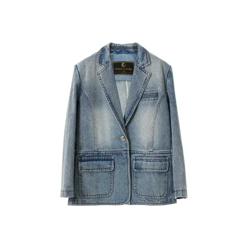 NancyCavally Синий Женские Джинсовые Куртки