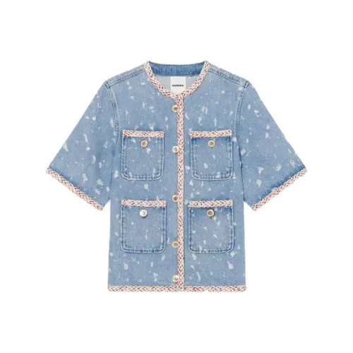 Sandro Джинсовый синий Женская Джинсовая Куртка