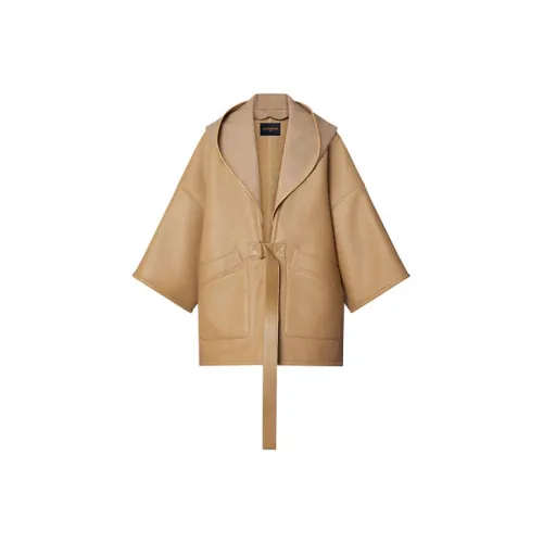 LOUIS VUITTON Кожа Куртка Женская Коричневая