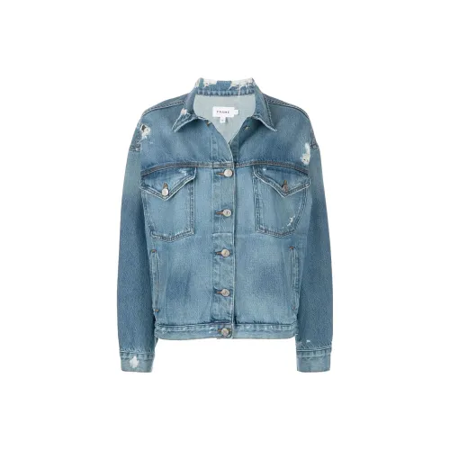 Рамка Синий Женские Джинсовые Куртки