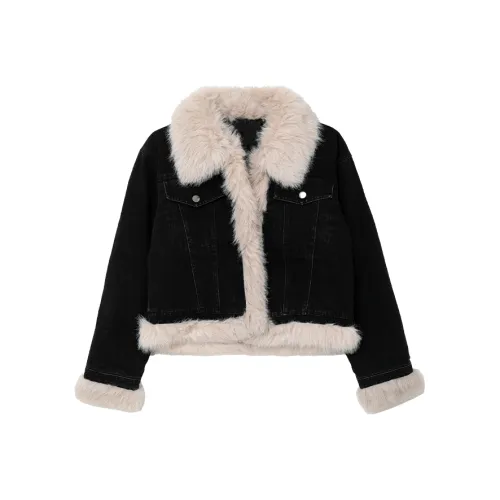 SUNSUNTOWN Черные Женские Джинсовые Куртки