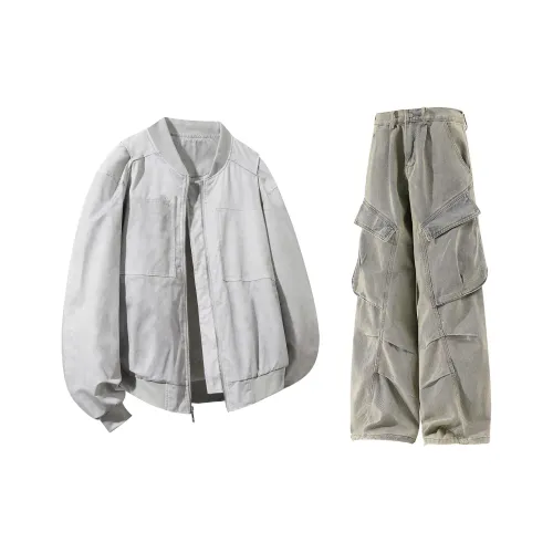 GWAF Повседневная спортивная одежда Унисекс Серый топ + Желтые грязные штаны