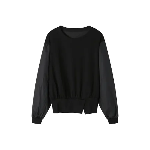 Корейский стиль Свитшот Женский Ночной Черный