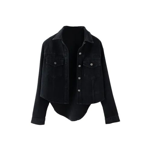 SOON FLOWER Denim Jacket Women's Black