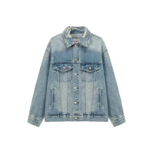 NO ONE ELSE Джинсовый синий Унисекс Короткое пальто