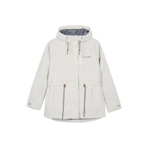 Columbia Drop Ridge Поход Водонепроницаемый Ветрозащитный Сохраняющий тепло Ветровка Женские Экрю