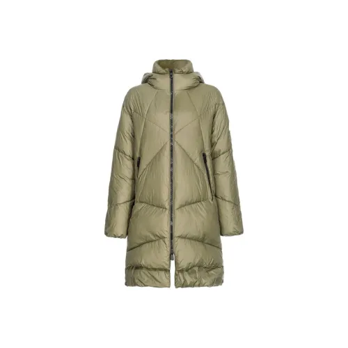 PINKO SS24 Хлопковый пуховик Женский Светло-зеленый