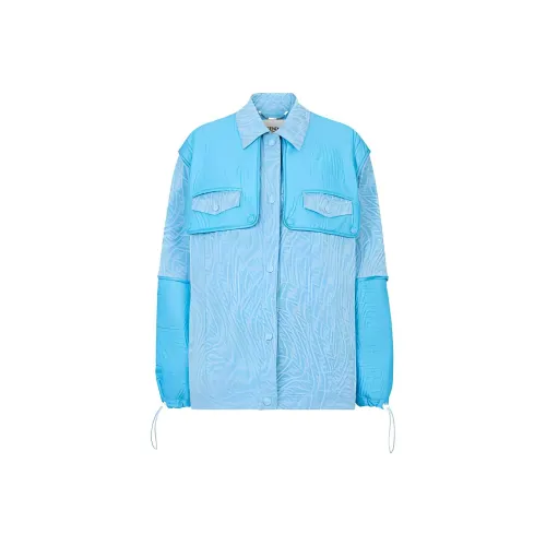 FENDI Светло-синие Женские Джинсовые Куртки