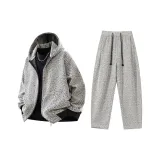 Комплект одежды (Белый топ + Белые светло-серые штаны)