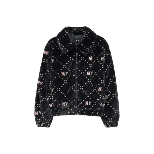 Mlb Base Logo Бархат Feel Куртка Женская Черная