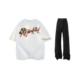 Фотиния Серый (Красный) Футболка + Черные Джинсы