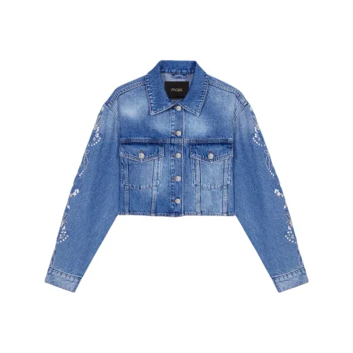 Maje Синие Женские Джинсовые Куртки
