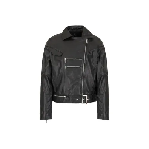 EMPORIO ARMANI Кожа Куртка Женская Черная