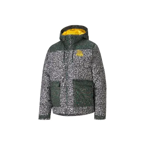 Puma Liga GK Зеленый Full Принт Женские Объёмные Куртки (Пуфы)