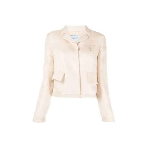 PRADA SS22 Cropped Jacket Women's Ecru PRADA SS22 Укороченная куртка женская экрю