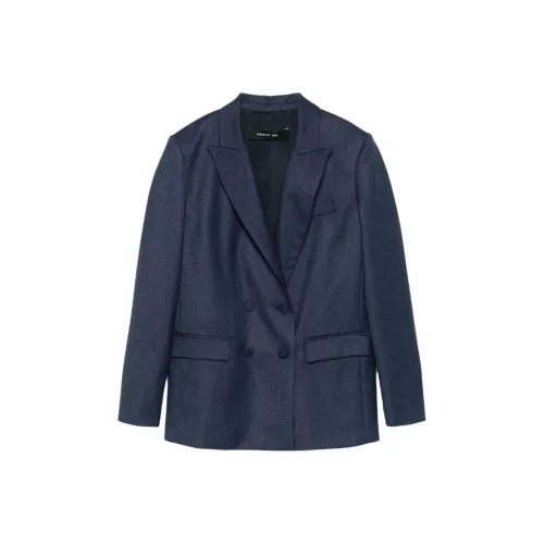 Federica Tosi FW24 Бизнес Костюм Пальто Женское Морской Синий