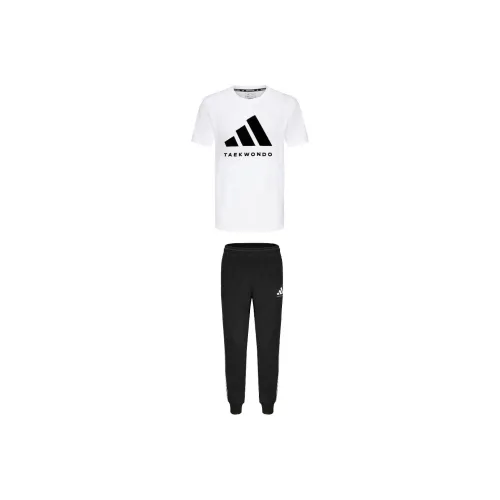 Adidas Taekwondo Повседневная Спортивная Одежда Унисекс Комплект Белый Черный + Черный
