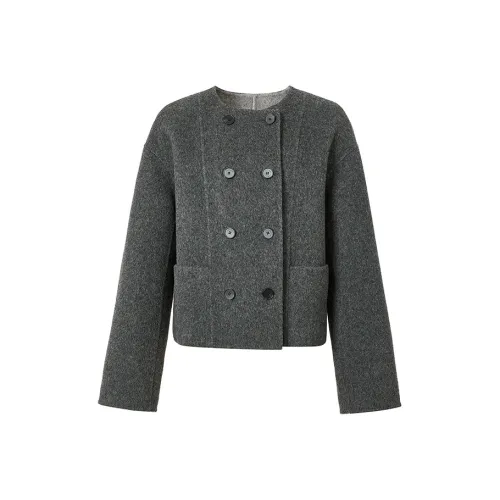 Hopeshow Пальто Женское Черное Серое