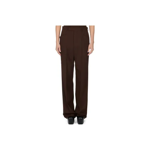RICK OWENS совместный бренд RO FW23 LUXOR Mastodon Брюки в коричневом цвете материал бумага тип покрытия шерсть повседневные брюки женские коричневый