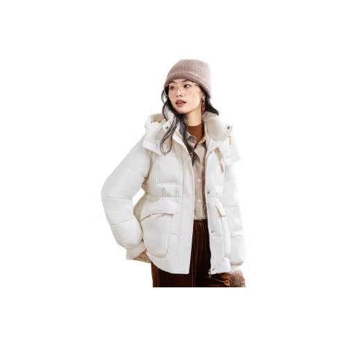 CARBAMMI Хлопковый пуховик Женская Белый
